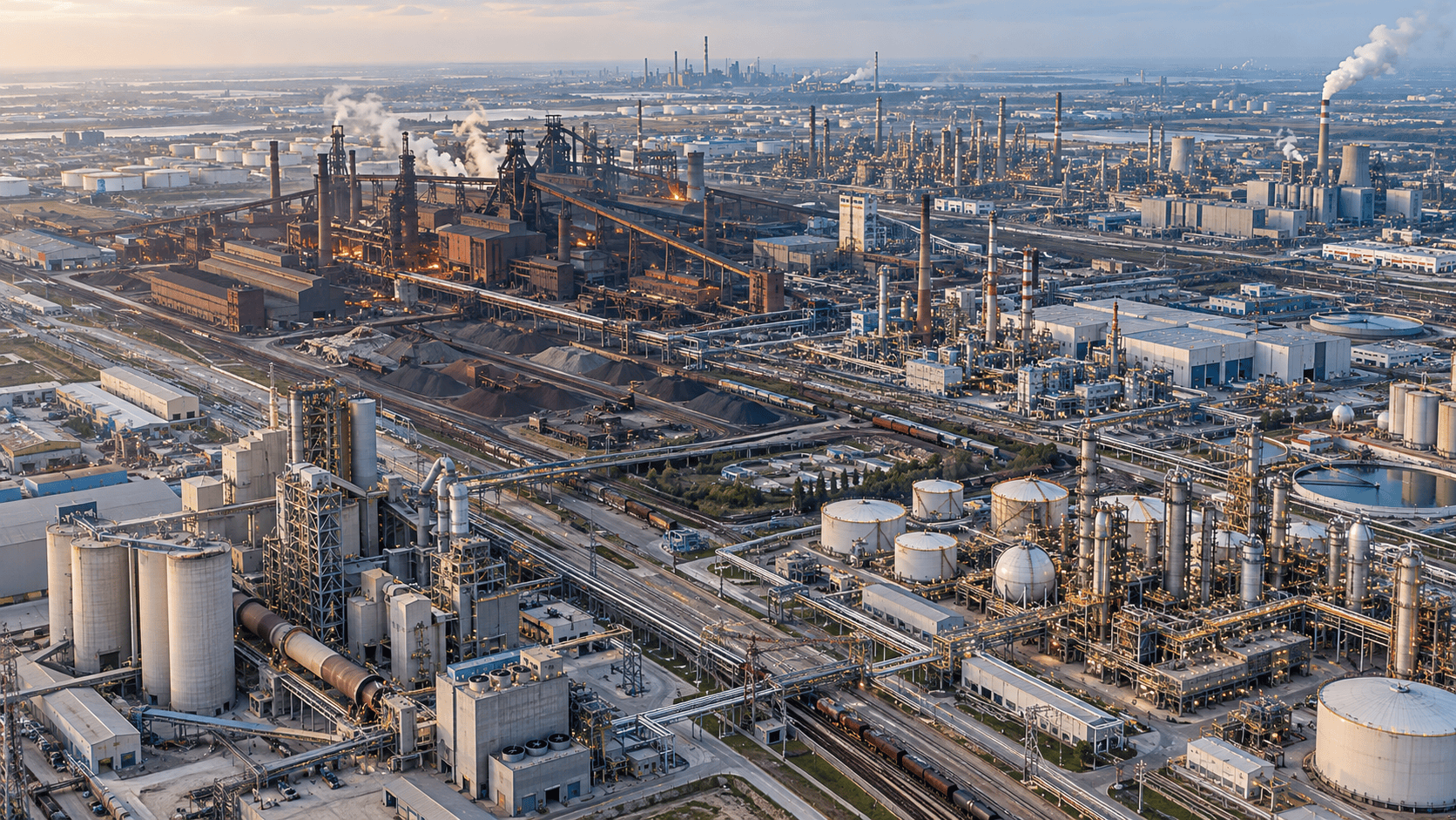 aerial panorama of the industrial complex