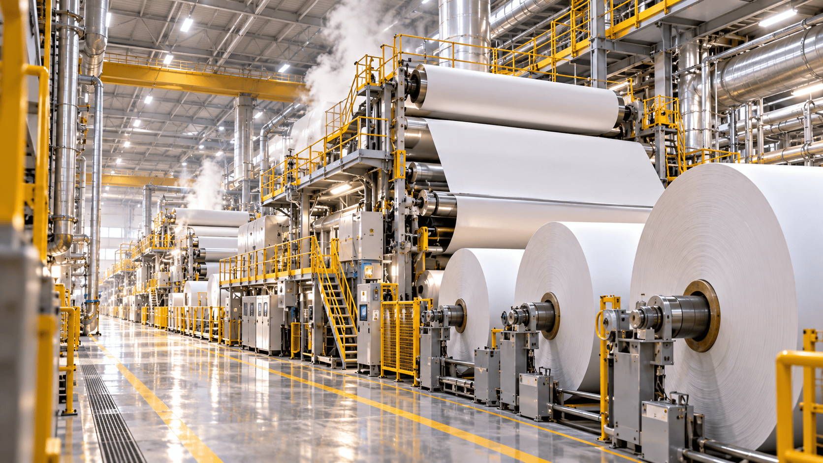 modern paper mill production line